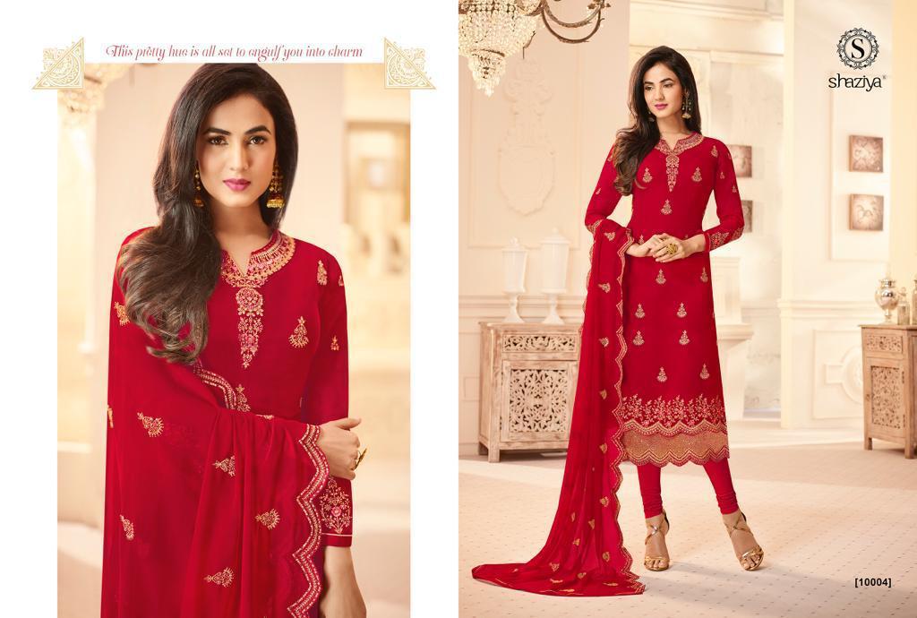 Aleeza Vol-3 By Shaziya 10001 To 10006 Series Beautiful Suits Stylish Fancy Colorful Party Wear & Ethnic Wear Collection Satin Georgette Dresses At Wholesale Price