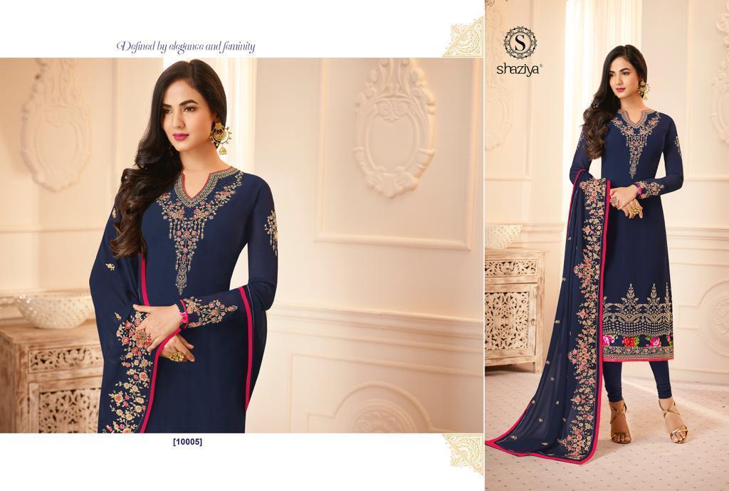Aleeza Vol-3 By Shaziya 10001 To 10006 Series Beautiful Suits Stylish Fancy Colorful Party Wear & Ethnic Wear Collection Satin Georgette Dresses At Wholesale Price