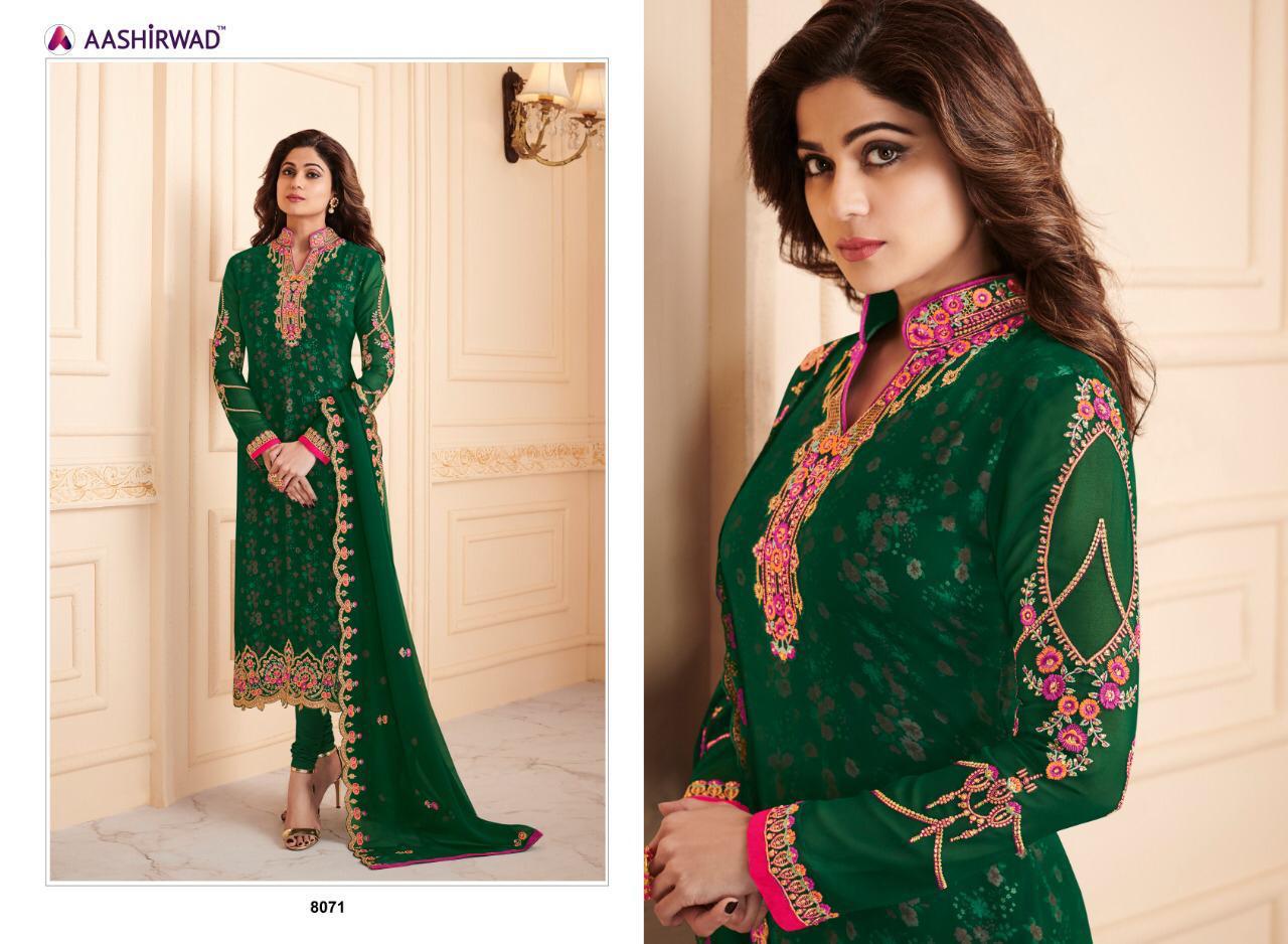 Alisha By Aashirwad Creation 8071 To 8076 Series Indian Traditional Wear Collection Beautiful Stylish Fancy Colorful Party Wear & Occasional Wear Real Georgette At Wholesale Price