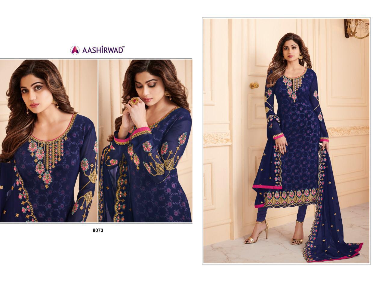 Alisha By Aashirwad Creation 8071 To 8076 Series Indian Traditional Wear Collection Beautiful Stylish Fancy Colorful Party Wear & Occasional Wear Real Georgette At Wholesale Price