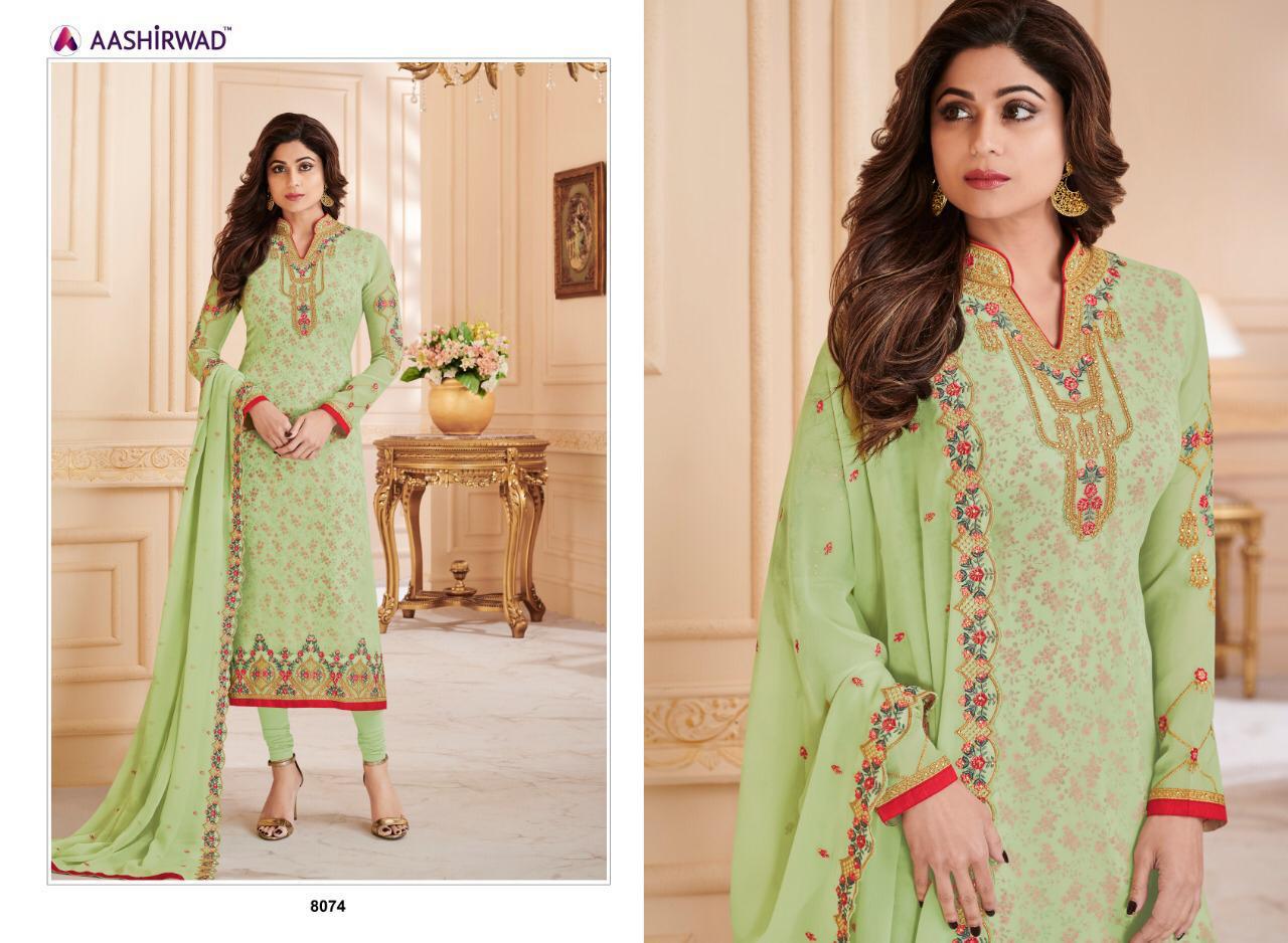 Alisha By Aashirwad Creation 8071 To 8076 Series Indian Traditional Wear Collection Beautiful Stylish Fancy Colorful Party Wear & Occasional Wear Real Georgette At Wholesale Price