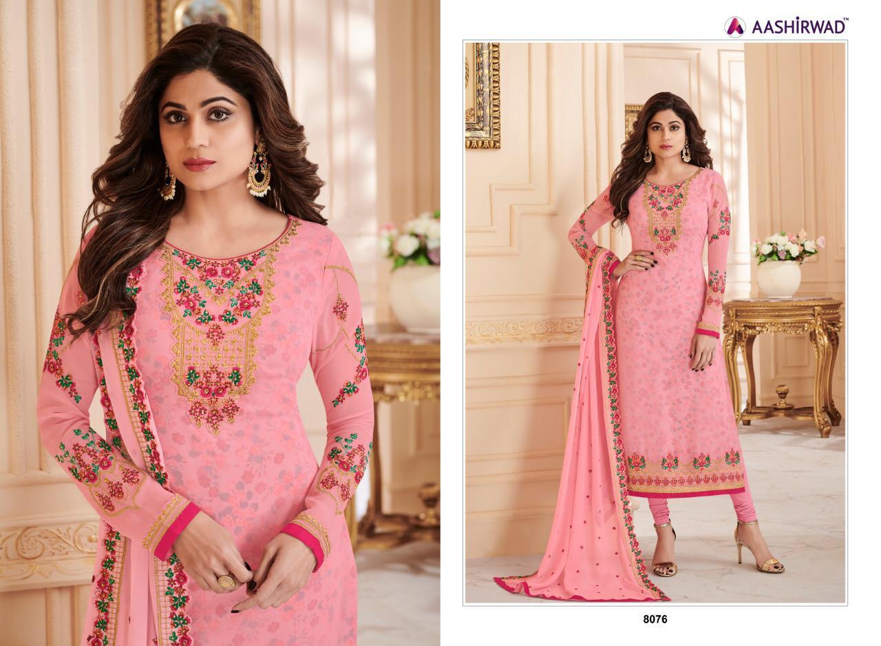 Alisha By Aashirwad Creation 8071 To 8076 Series Indian Traditional Wear Collection Beautiful Stylish Fancy Colorful Party Wear & Occasional Wear Real Georgette At Wholesale Price
