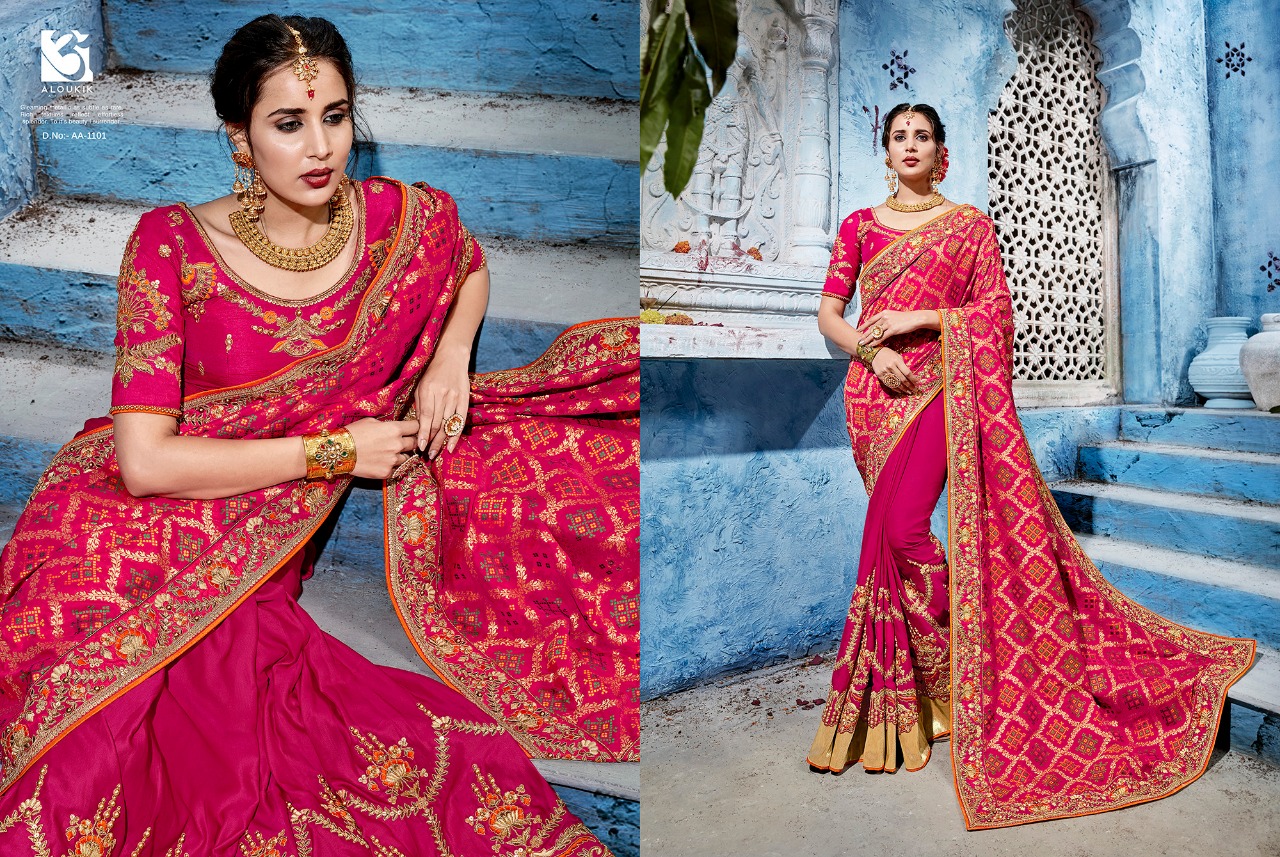 Aloukik 1100-series By Aloukik 1101to 1109 Series Indian Traditional Wear Collection Beautiful Stylish Fancy Colorful Party Wear & Occasional Wear Silk At Wholesale Price