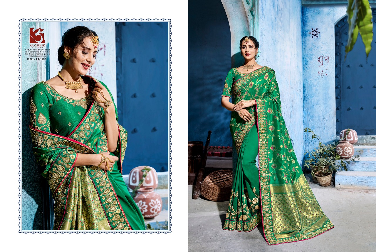 Aloukik 1100-series By Aloukik 1101to 1109 Series Indian Traditional Wear Collection Beautiful Stylish Fancy Colorful Party Wear & Occasional Wear Silk At Wholesale Price