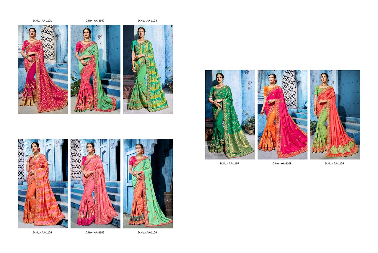 Aloukik 1100-series By Aloukik 1101to 1109 Series Indian Traditional Wear Collection Beautiful Stylish Fancy Colorful Party Wear & Occasional Wear Silk At Wholesale Price