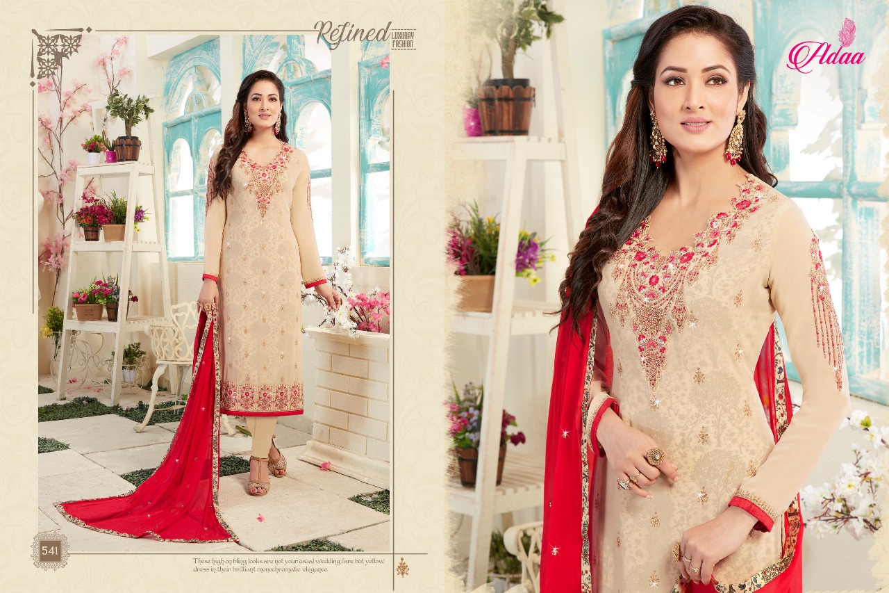 Apsara By Adaa 541 To 547 Series Designer Suits Collection Beautiful Stylish Fancy Colorful Party Wear & Occasional Wear Georgette Dresses At Wholesale Price