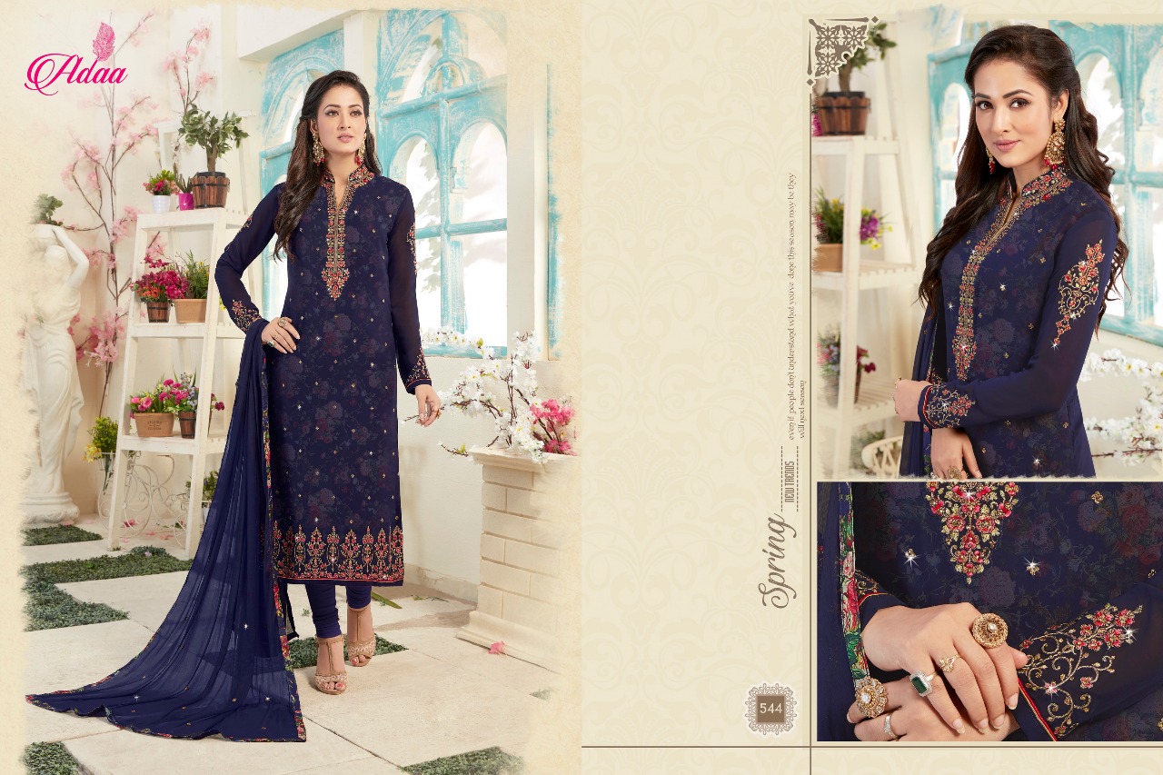 Apsara By Adaa 541 To 547 Series Designer Suits Collection Beautiful Stylish Fancy Colorful Party Wear & Occasional Wear Georgette Dresses At Wholesale Price