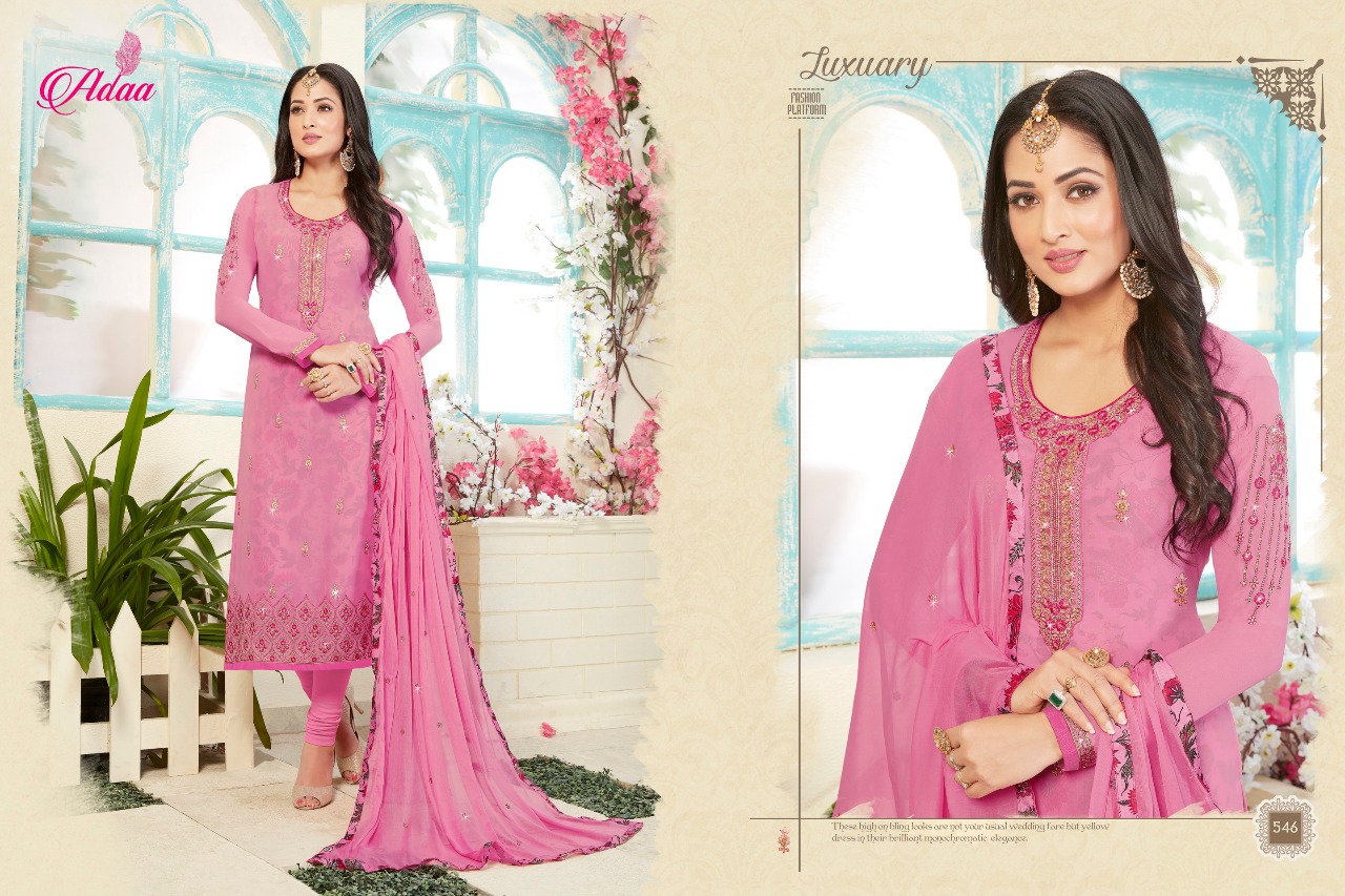 Apsara By Adaa 541 To 547 Series Designer Suits Collection Beautiful Stylish Fancy Colorful Party Wear & Occasional Wear Georgette Dresses At Wholesale Price