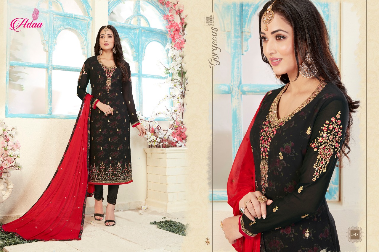 Apsara By Adaa 541 To 547 Series Designer Suits Collection Beautiful Stylish Fancy Colorful Party Wear & Occasional Wear Georgette Dresses At Wholesale Price