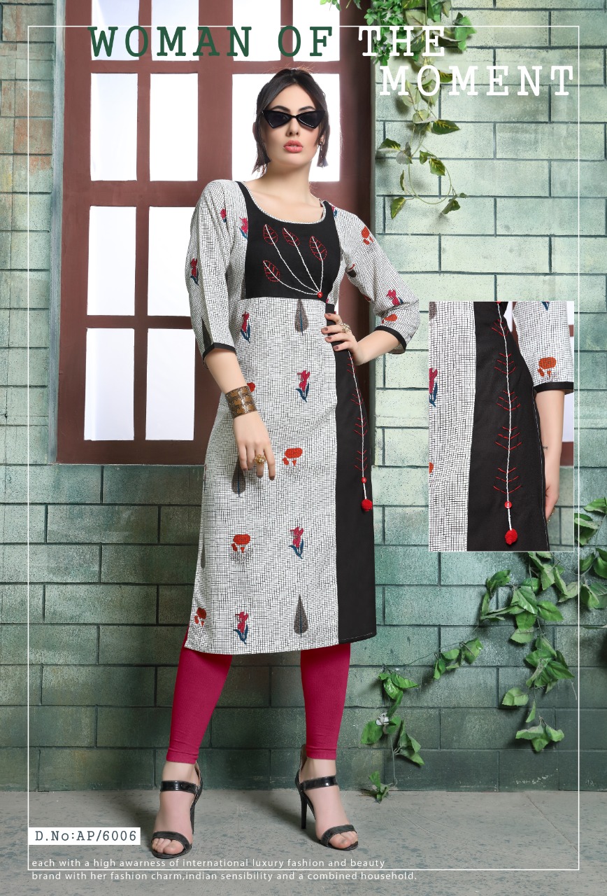 Aura Premium Vol-6 By Pranjal Creations 6001 To 6008 Series Indian Traditional Wear Collection Beautiful Stylish Fancy Colorful Party Wear & Occasional Wear Rayon Print Kurtis At Wholesale Price
