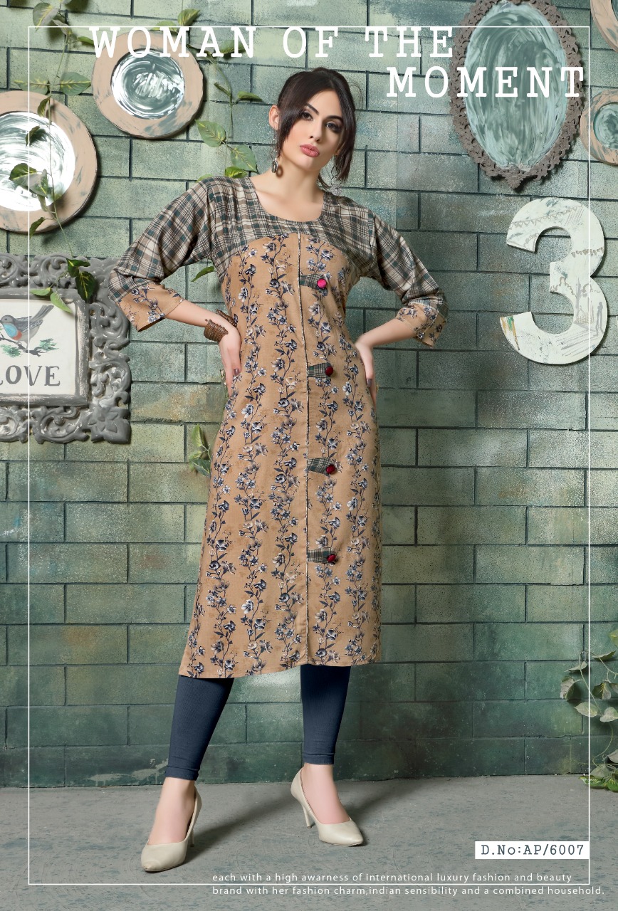Aura Premium Vol-6 By Pranjal Creations 6001 To 6008 Series Indian Traditional Wear Collection Beautiful Stylish Fancy Colorful Party Wear & Occasional Wear Rayon Print Kurtis At Wholesale Price