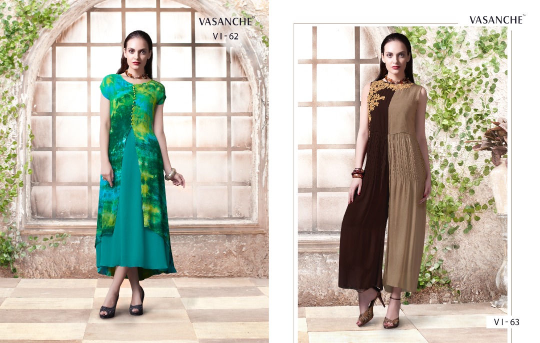 Chisel By Vasanche 61 To 69 Series Designer Beautiful Stylish Fancy Colorful Party Wear & Ethnic Wear & Ready To Wear Georgette Printed Kurtis At Wholesale Price