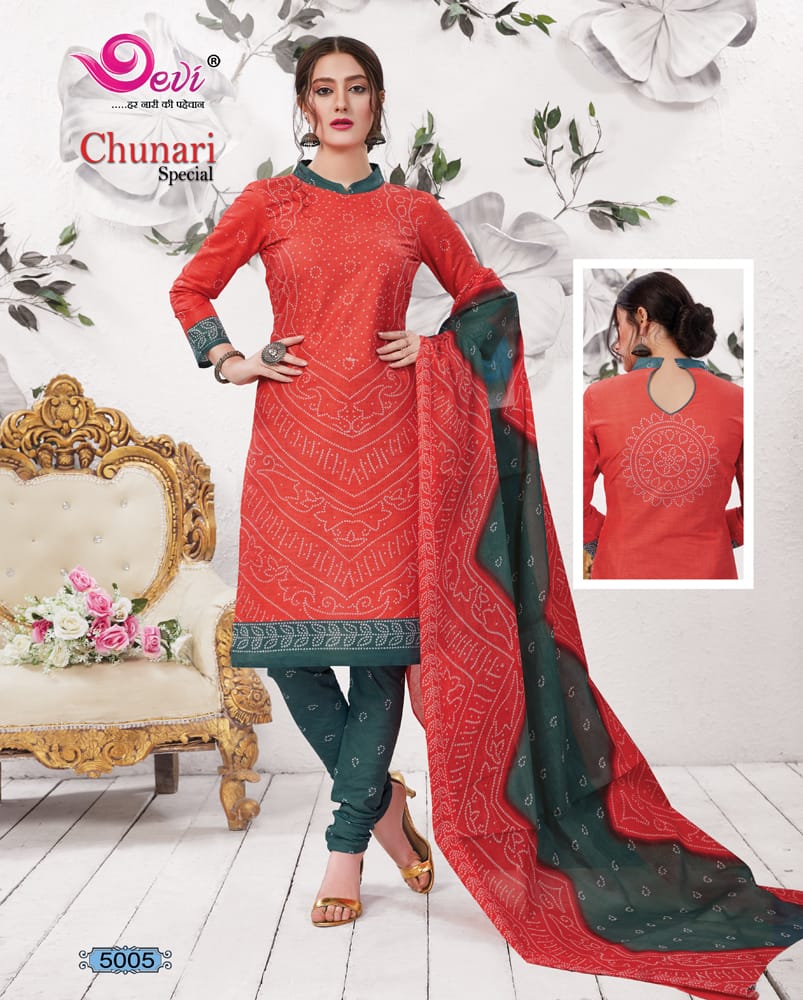 Chunari Special Vol-5 By Devi 5001 To 5012 Series Stylish Fancy Beautiful Colorful Casual Wear & Ethnic Wear Pure Cotton Printed Dresses At Wholesale Price