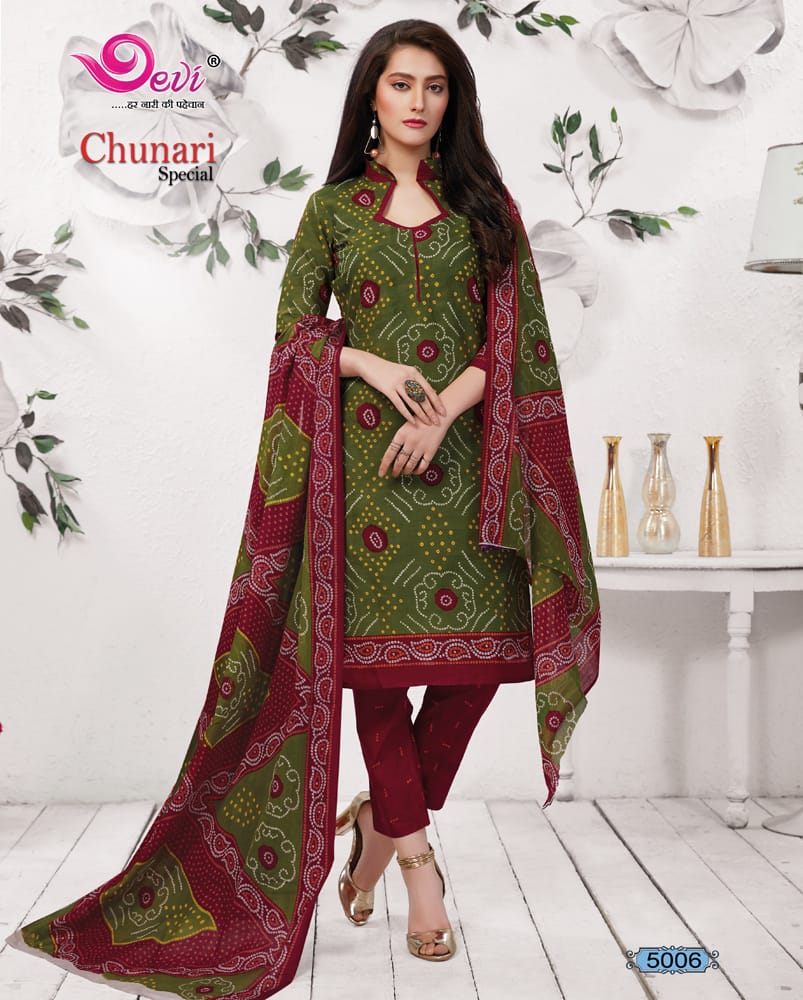 Chunari Special Vol-5 By Devi 5001 To 5012 Series Stylish Fancy Beautiful Colorful Casual Wear & Ethnic Wear Pure Cotton Printed Dresses At Wholesale Price