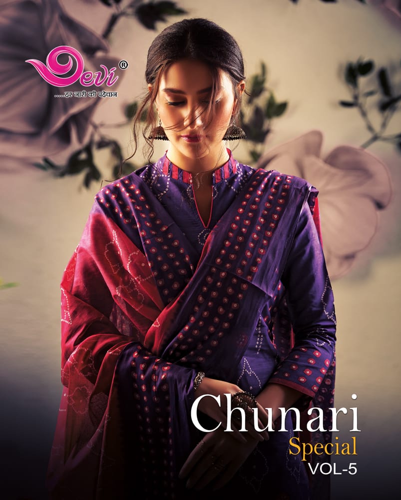 Chunari Special Vol-5 By Devi 5001 To 5012 Series Stylish Fancy Beautiful Colorful Casual Wear & Ethnic Wear Pure Cotton Printed Dresses At Wholesale Price