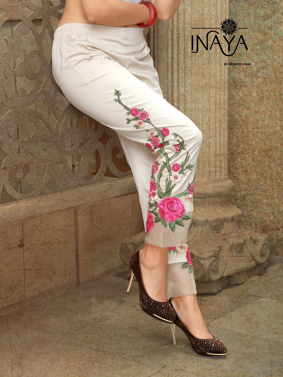 Cigarette Pants Vol 5 By Inaya 1001 To 1002 Series Indian Traditional Wear Collection Beautiful Stylish Fancy Colorful Party Wear & Occasional Wear Cotton With Stretch Comfortably At Wholesale Price