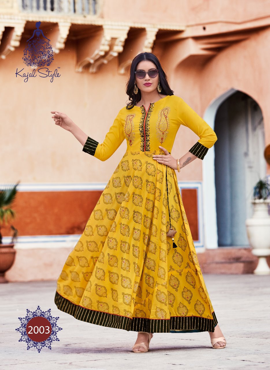Colorbar Vol-2 By Kajal Style 2001 To 2008 Series Beautiful Collection Suits Stylish Fancy Colorful Casual Wear & Ethnic Wear Heavy Rayon Kurtis At Wholesale Price