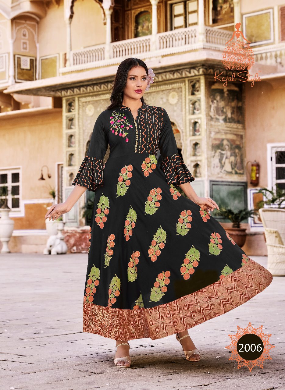 Colorbar Vol-2 By Kajal Style 2001 To 2008 Series Beautiful Collection Suits Stylish Fancy Colorful Casual Wear & Ethnic Wear Heavy Rayon Kurtis At Wholesale Price