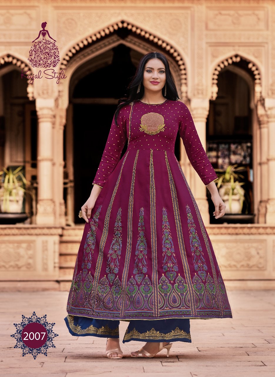 Colorbar Vol-2 By Kajal Style 2001 To 2008 Series Beautiful Collection Suits Stylish Fancy Colorful Casual Wear & Ethnic Wear Heavy Rayon Kurtis At Wholesale Price