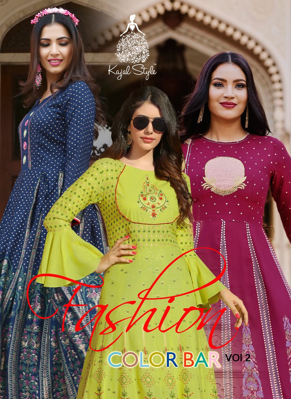 Colorbar Vol-2 By Kajal Style  2001 To 2008 Series Beautiful Collection Suits Stylish Fancy Colorful Casual Wear & Ethnic Wear Heavy Rayon Kurtis At Wholesale Price