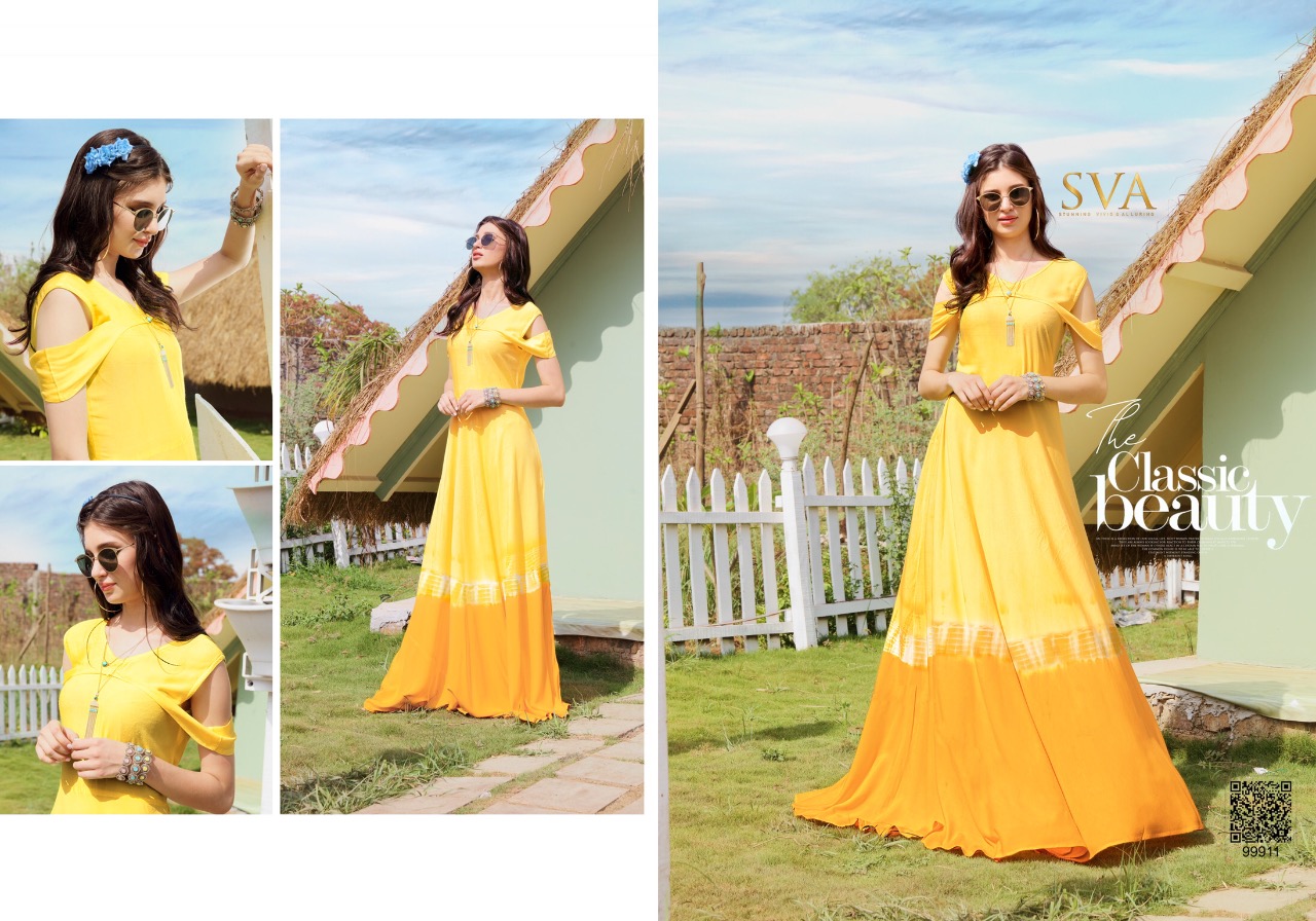 Elie Vol-1 By Sva 99911 To 99916 Series Designer Stylish Beautiful Fancy Colorful Casual Wear & Ethnic Wear Pure Heavy Rayon Kurtis At Wholesale Price