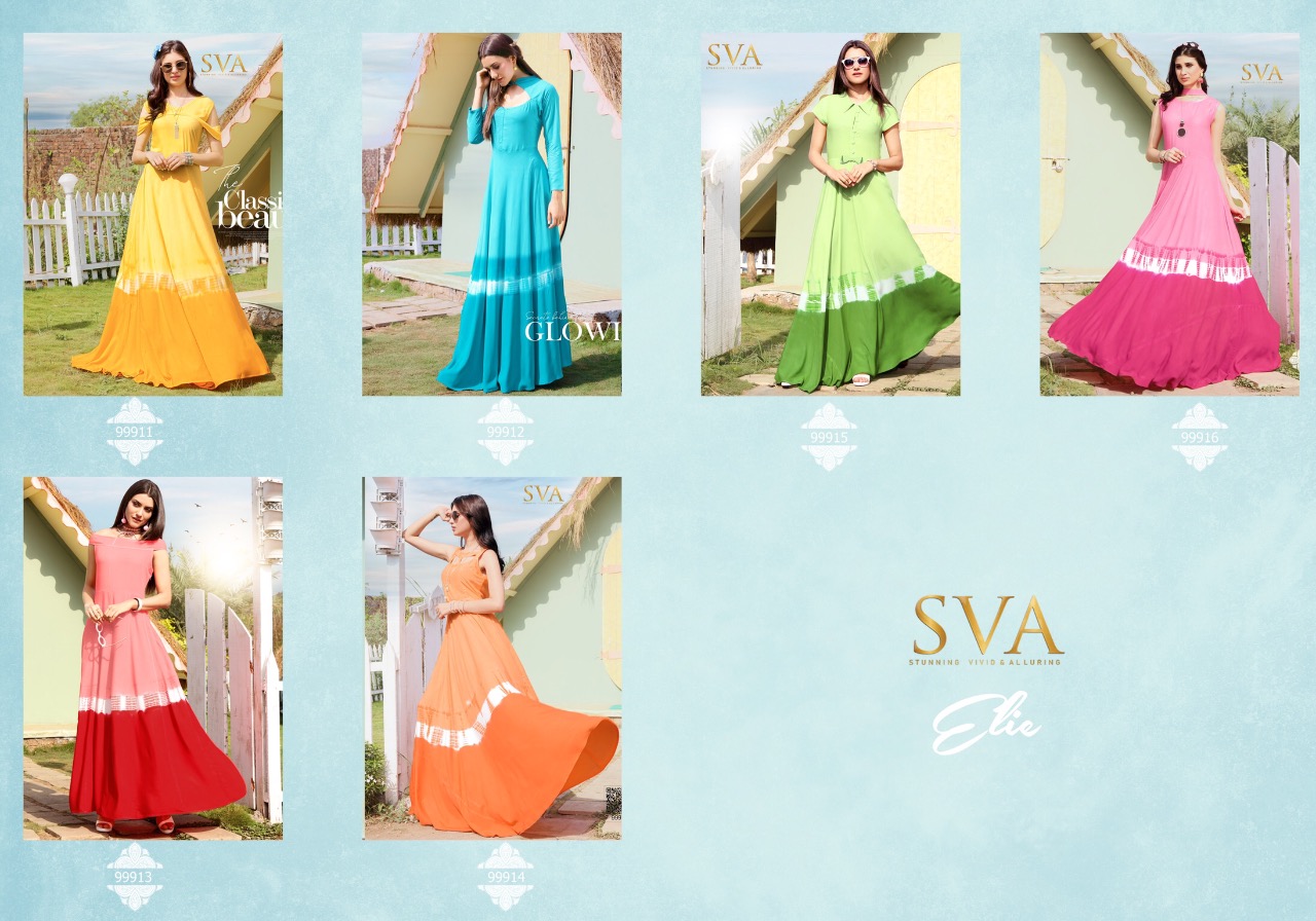 Elie Vol-1 By Sva 99911 To 99916 Series Designer Stylish Beautiful Fancy Colorful Casual Wear & Ethnic Wear Pure Heavy Rayon Kurtis At Wholesale Price