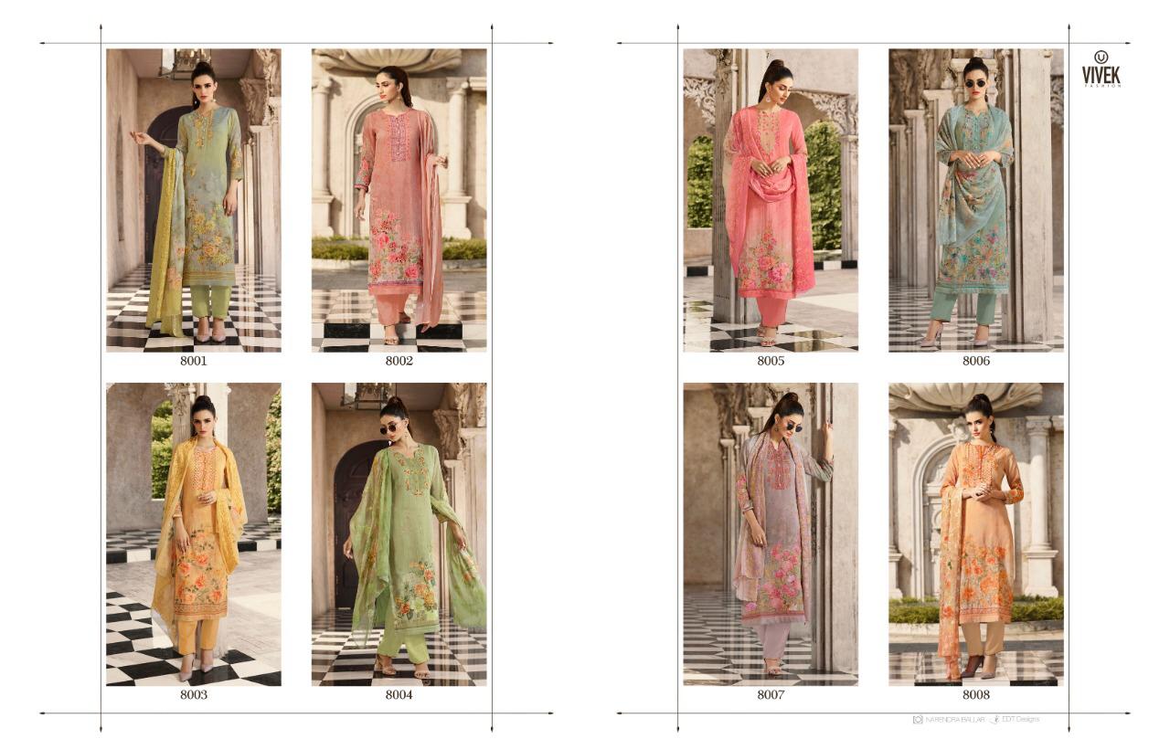 Fashion World Eid Collection By Vivek Fashion 8001 To 8008 Series Indian Traditional Wear Collection Beautiful Stylish Fancy Colorful Party Wear & Occasional Wear Georgette Digital Print With Jari Embroidery Work Dress At Wholesale Price