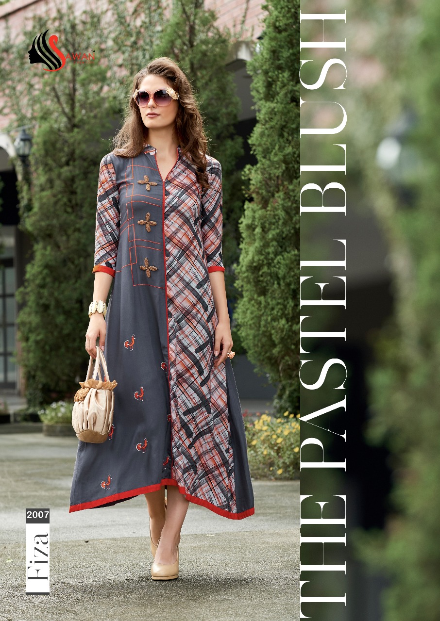 Fiza Vol-2 By Sawan Creation 2001 To 2010 Series Designer Beautiful Stylish Fancy Colorful Casual Wear & Ethnic Wear Heavy Rayon Printed Kurtis At Wholesale Price