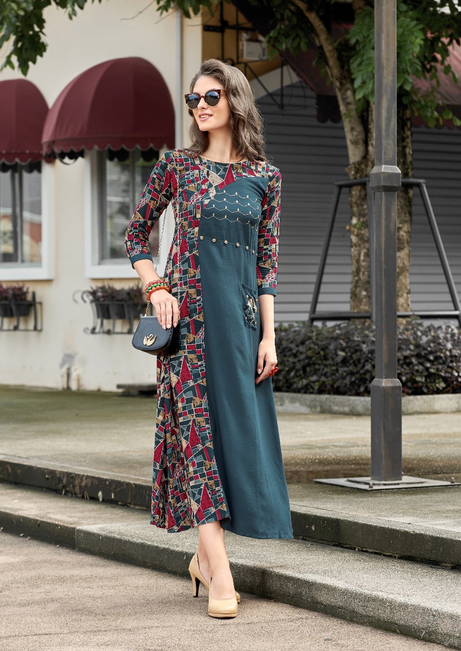 Fiza Vol-2 By Sawan Creation 2001 To 2010 Series Designer Beautiful Stylish Fancy Colorful Casual Wear & Ethnic Wear Heavy Rayon Printed Kurtis At Wholesale Price