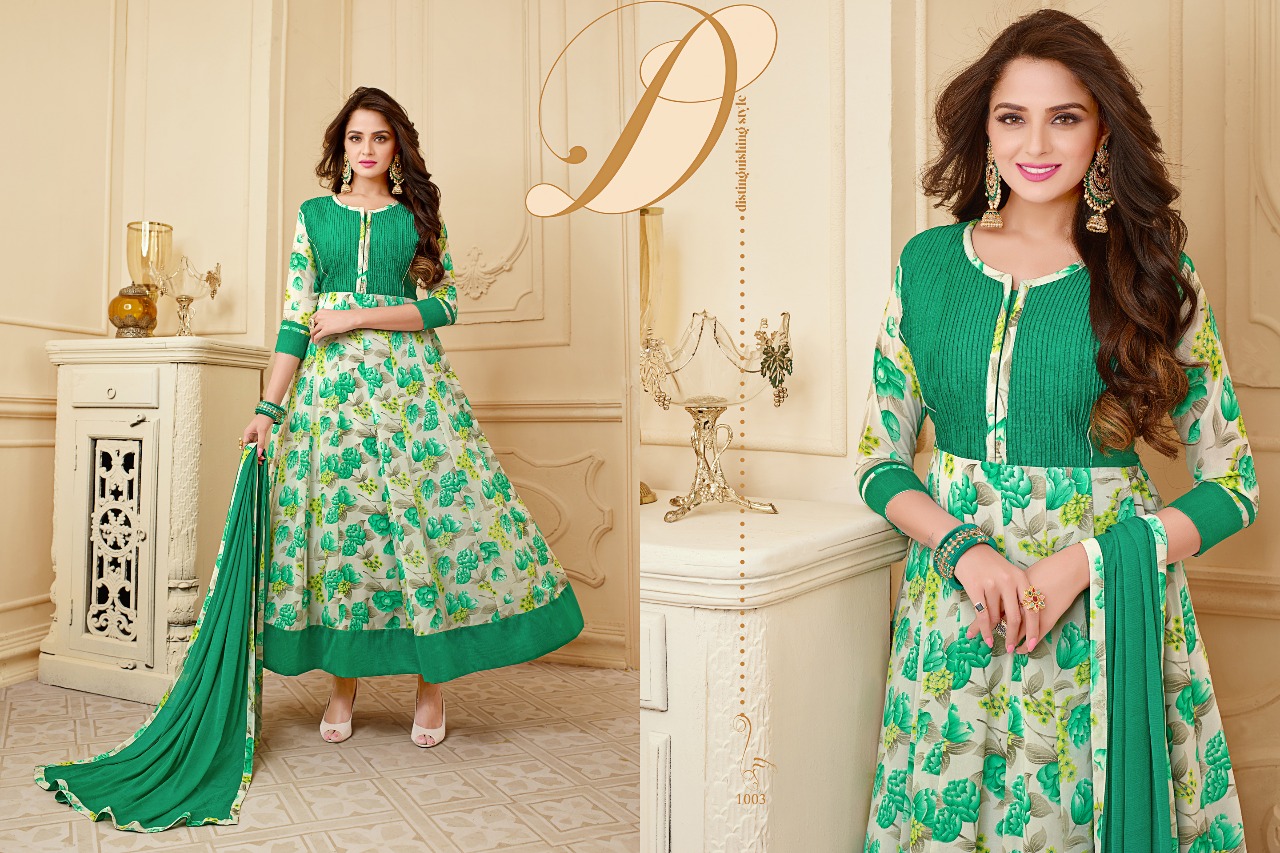 Floral By Amrut Varsha Creation 1001 To 1009 Series Beautiful Stylish Fancy Colorful Party Wear & Ethnic Wear Anarkali Wait Less Georgette Dresses At Wholesale Price