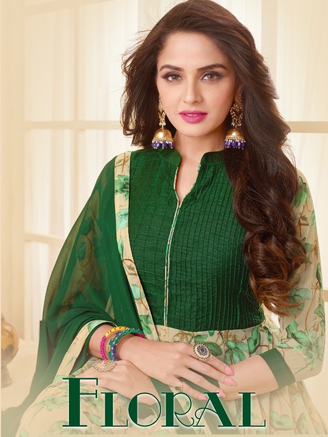 Floral By Amrut Varsha Creation 1001 To 1009 Series Beautiful Stylish Fancy Colorful Party Wear & Ethnic Wear Anarkali Wait Less Georgette Dresses At Wholesale Price