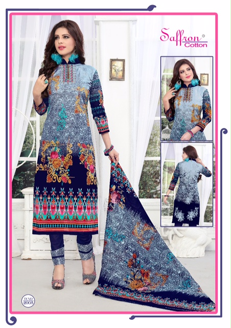 Gulzar Karachi Queen Vol-2 By Saffron Cotton 2001 To 2010 Series Colorful Beautiful Printed Casual Wear Cotton Un-stitched Dresses At Wholesale Price