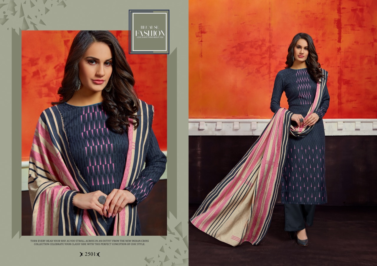 Gulzar By Shri Vijay 2501to 2510 Series Beautiful Pashmina Suits Stylish Fancy Colorful Winter Wear & Ethnic Wear Pure Pashmina Dobby Style Printed Dresses At Wholesale Price