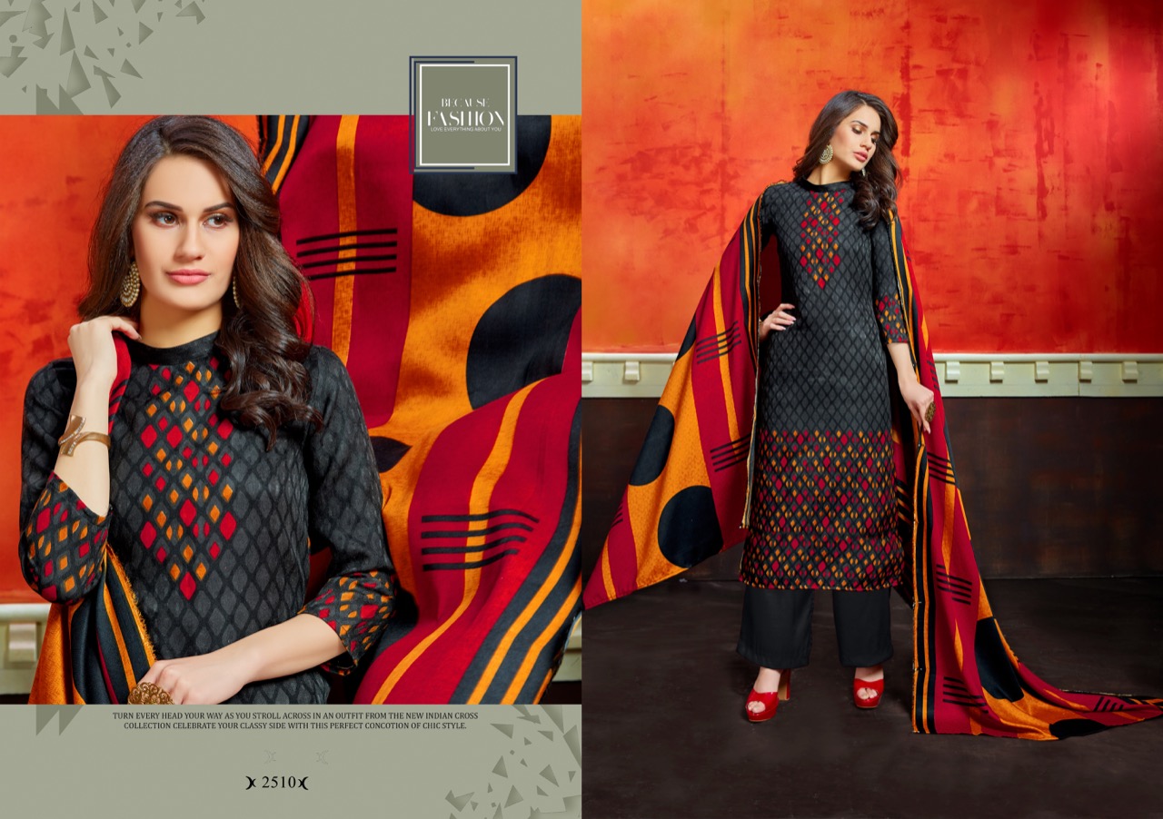 Gulzar By Shri Vijay 2501to 2510 Series Beautiful Pashmina Suits Stylish Fancy Colorful Winter Wear & Ethnic Wear Pure Pashmina Dobby Style Printed Dresses At Wholesale Price