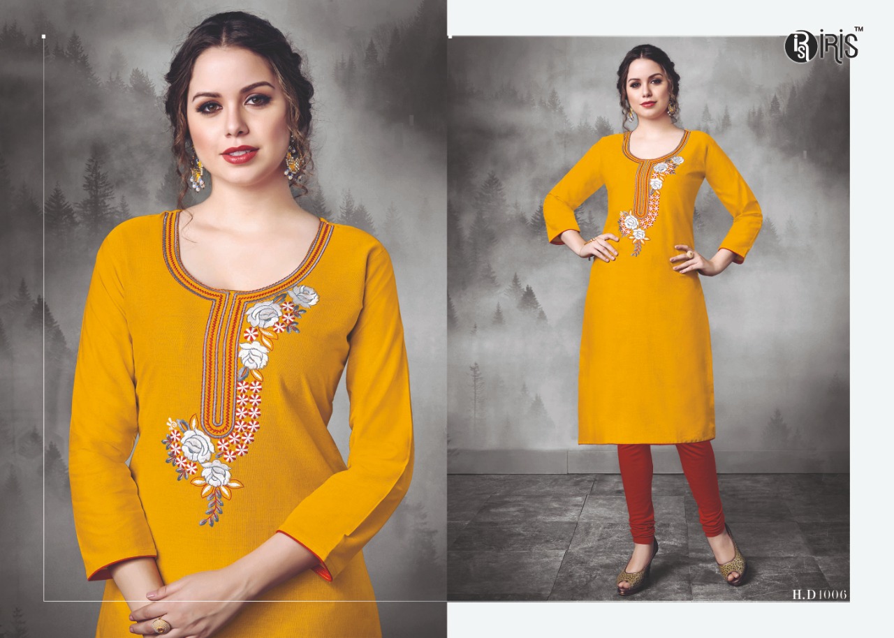 Heer By Iris 1001 To 1010 Series Indian Traditional Wear Collection Beautiful Stylish Fancy Colorful Party Wear & Occasional Wear Cotton Slub Kurtis At Wholesale Price