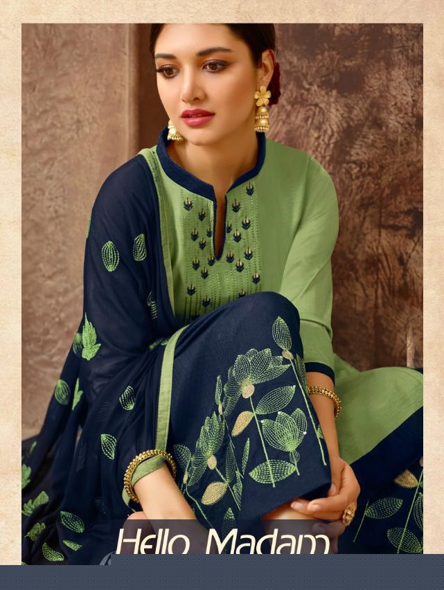 Hello Madam By Raghav Royals 17001 To 17012 Series Suits Collection Beautiful Stylish Fancy Colorful Casual Wear & Ethnic Wear Cotton With Embroidery Dresses At Wholesale Price
