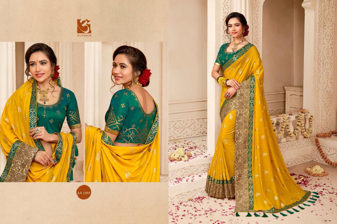 Indian Heritage By Aloukik Attires 1201 To 1209 Series Designer Indian Traditional Wear Beautiful Fancy Occasional Wear & Party Wear Weaving Silk Sarees At Wholesale Price
