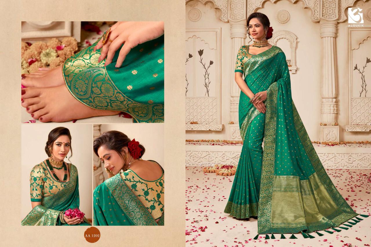 Indian Heritage By Aloukik Attires 1201 To 1209 Series Designer Indian Traditional Wear Beautiful Fancy Occasional Wear & Party Wear Weaving Silk Sarees At Wholesale Price