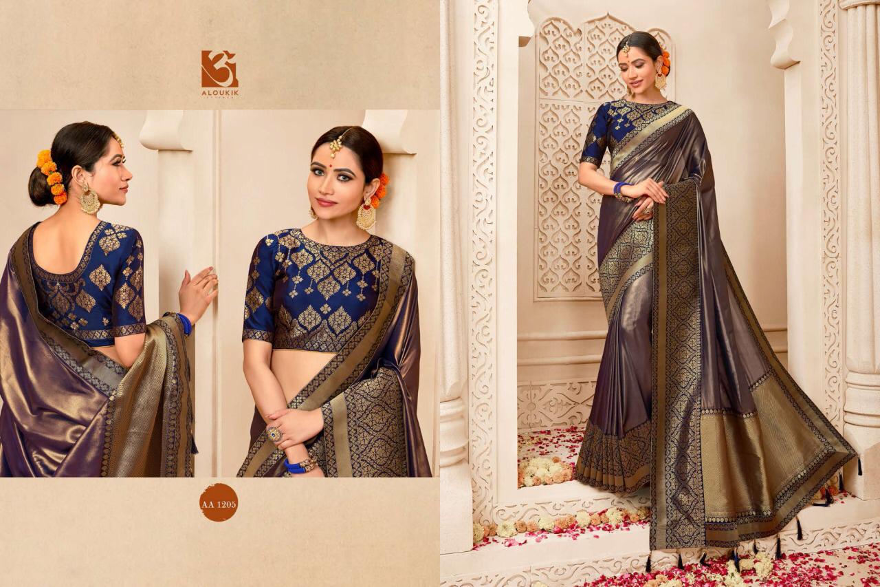 Indian Heritage By Aloukik Attires 1201 To 1209 Series Designer Indian Traditional Wear Beautiful Fancy Occasional Wear & Party Wear Weaving Silk Sarees At Wholesale Price