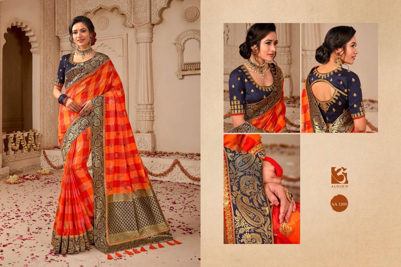 Indian Heritage By Aloukik Attires 1201 To 1209 Series Designer Indian Traditional Wear Beautiful Fancy Occasional Wear & Party Wear Weaving Silk Sarees At Wholesale Price