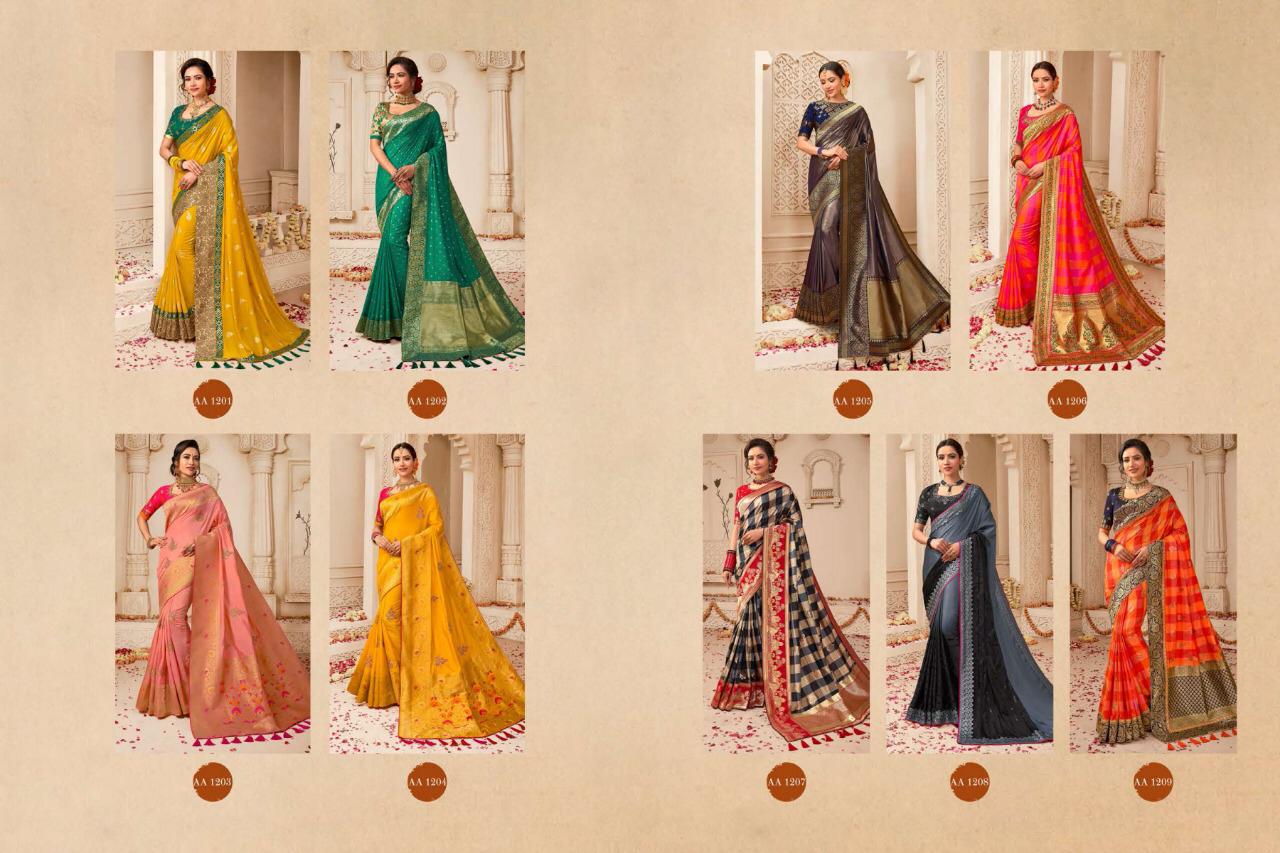 Indian Heritage By Aloukik Attires 1201 To 1209 Series Designer Indian Traditional Wear Beautiful Fancy Occasional Wear & Party Wear Weaving Silk Sarees At Wholesale Price