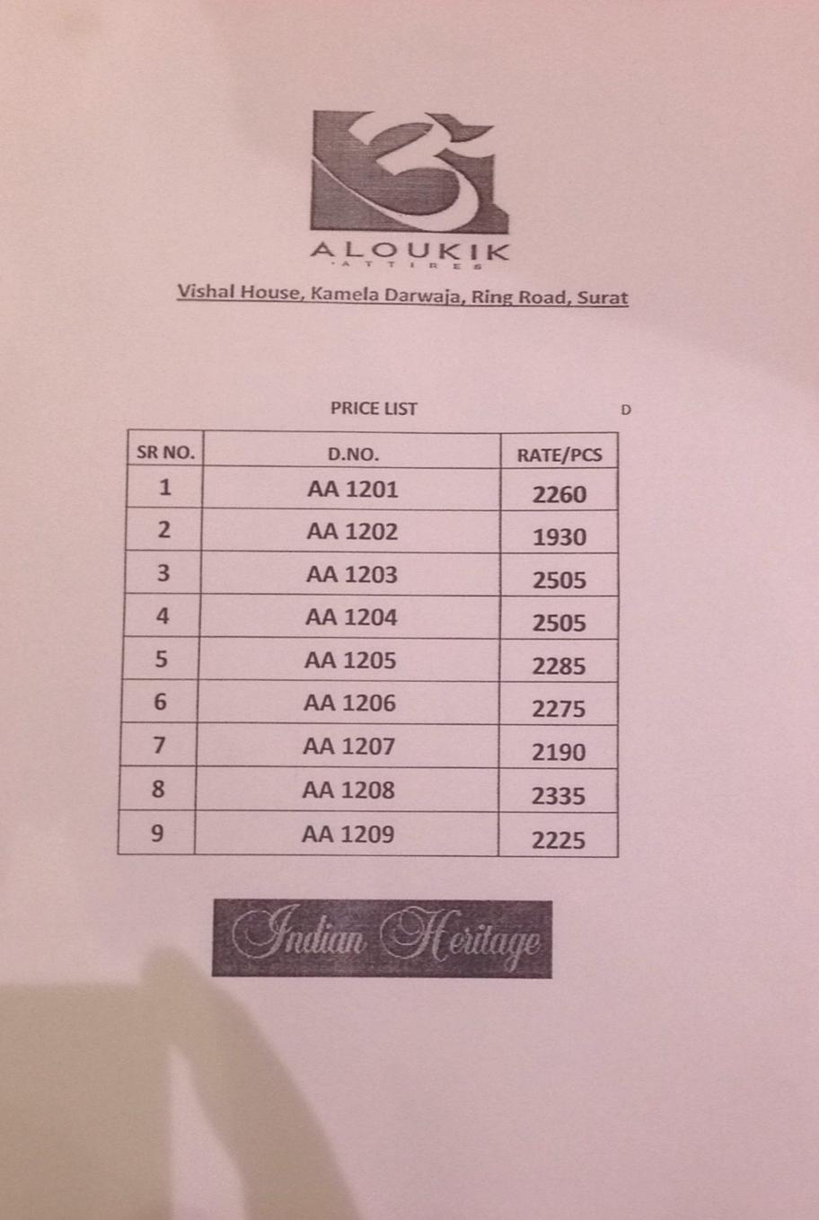 Indian Heritage By Aloukik Attires 1201 To 1209 Series Designer Indian Traditional Wear Beautiful Fancy Occasional Wear & Party Wear Weaving Silk Sarees At Wholesale Price