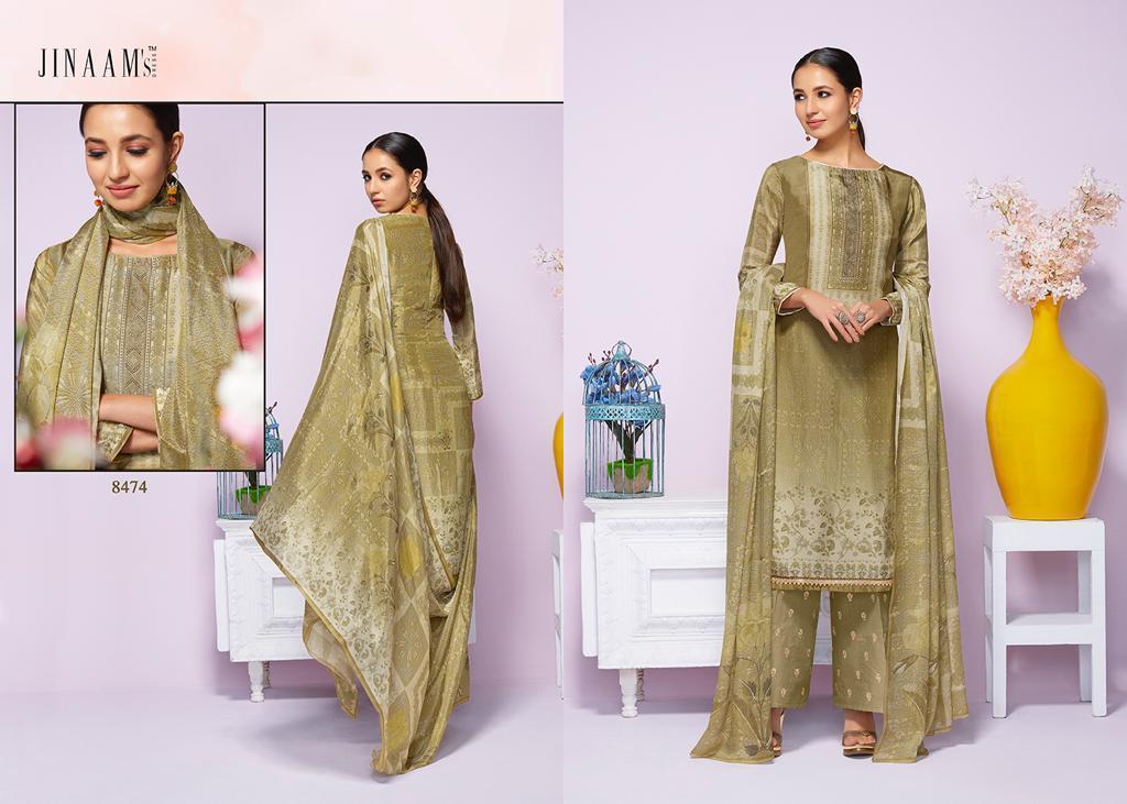 Jinaam By Amyra 8465 To 8474 Series Indian Traditional Wear Collection Beautiful Stylish Fancy Colorful Party Wear & Occasional Wear Digital Printed Dress At Wholesale Price