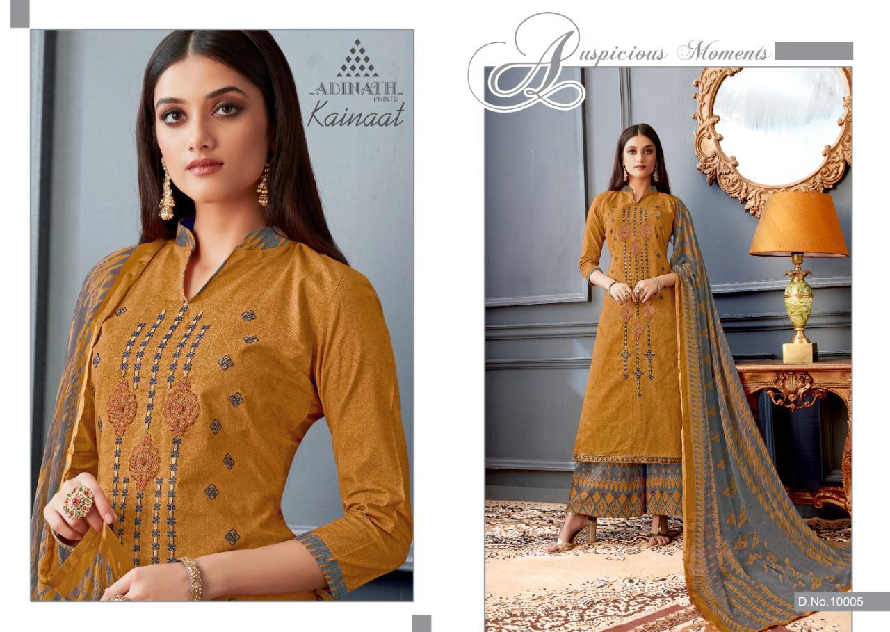 Kainat By Adinath 10001 To 1006 Series Beautiful Suits Colorful Stylish Fancy Colorful Casual Wear & Ethnic Wear Glace Cotton Print With Designer Embroidery Dresses At Wholesale Price