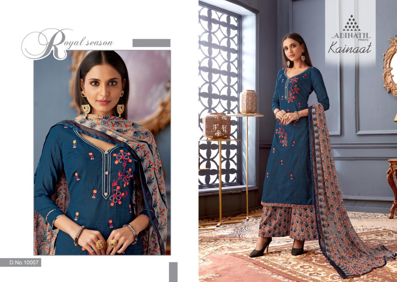 Kainat By Adinath 10001 To 1006 Series Beautiful Suits Colorful Stylish Fancy Colorful Casual Wear & Ethnic Wear Glace Cotton Print With Designer Embroidery Dresses At Wholesale Price