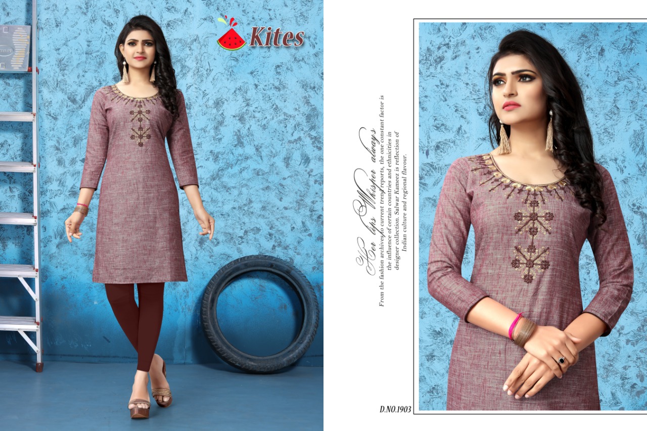 Kites By Watermelon 190 To 1910 Series Beautiful Colorful Stylish Fancy Casual Wear & Ethnic Wear & Ready To Wear Cotton Kurtis At Wholesale Price