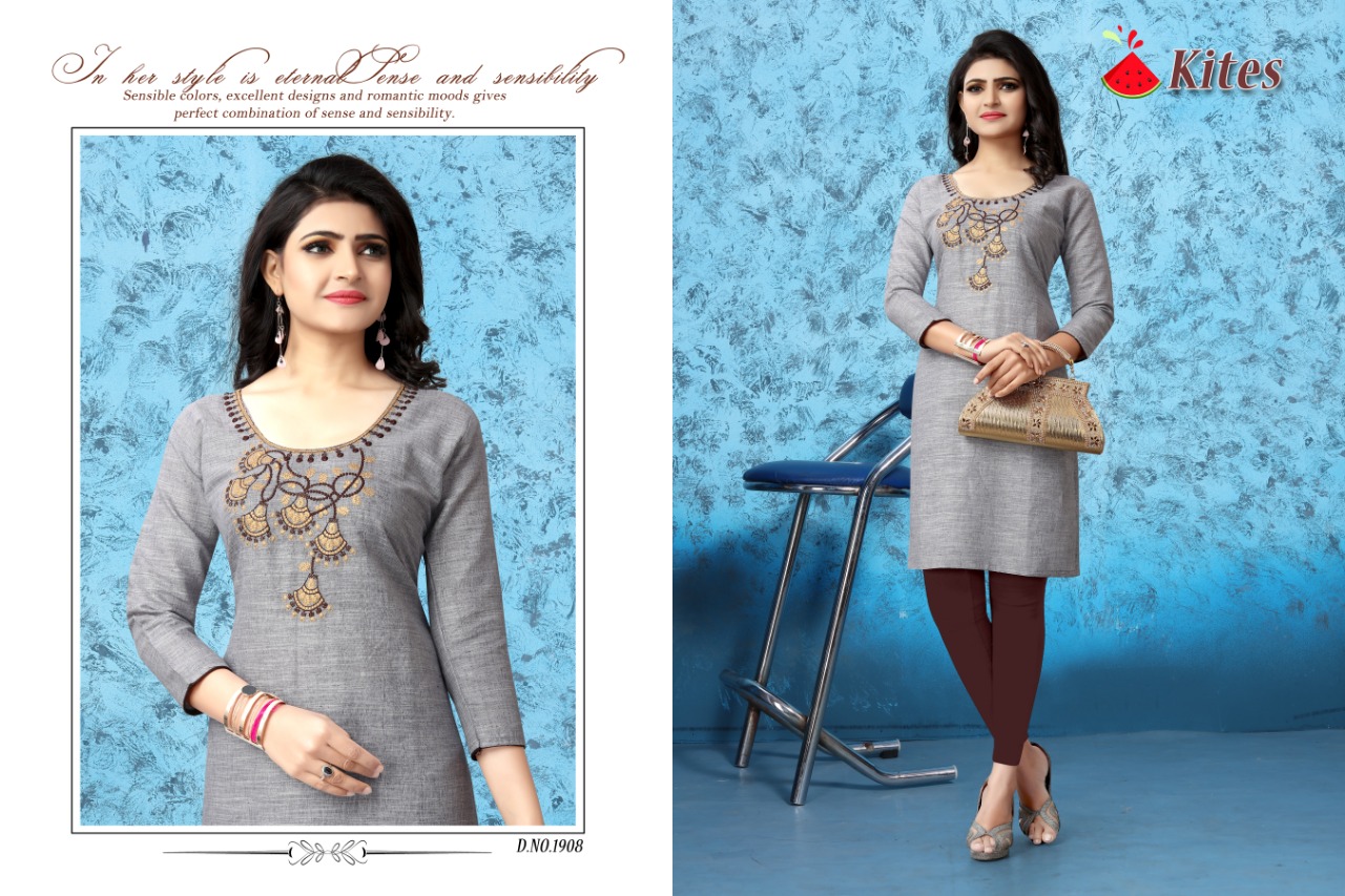 Kites By Watermelon 190 To 1910 Series Beautiful Colorful Stylish Fancy Casual Wear & Ethnic Wear & Ready To Wear Cotton Kurtis At Wholesale Price