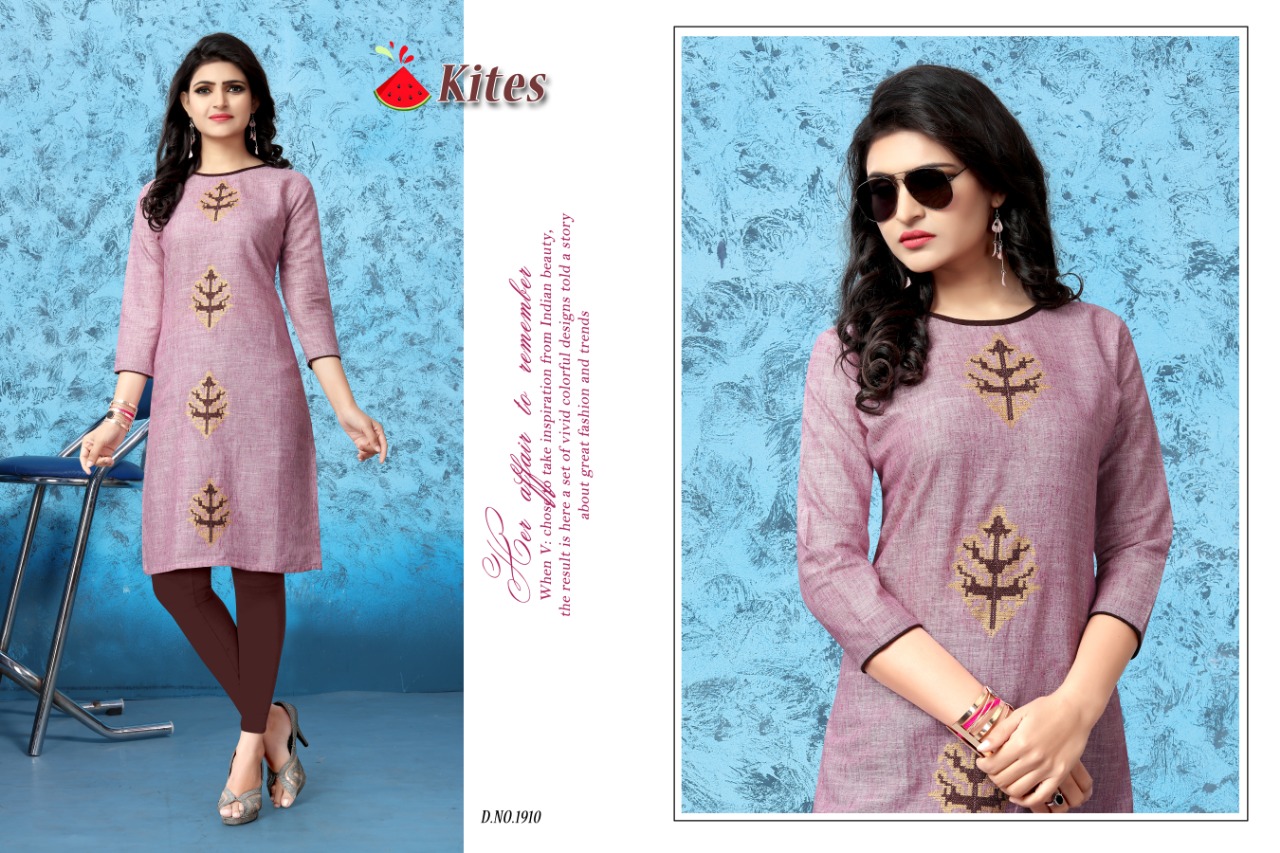 Kites By Watermelon 190 To 1910 Series Beautiful Colorful Stylish Fancy Casual Wear & Ethnic Wear & Ready To Wear Cotton Kurtis At Wholesale Price