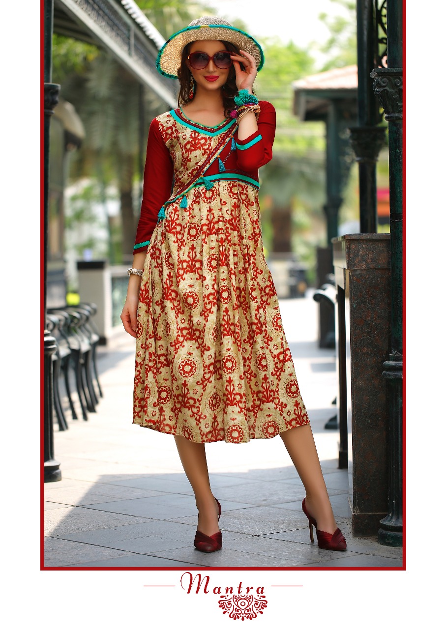 Mantra By Manisha Fashion 1031 To 1040 Series Beautiful Stylish Fancy Colorful Casual Wear & Ethnic Wear Heavy Rayon Printed Kurtis At Wholesale Price