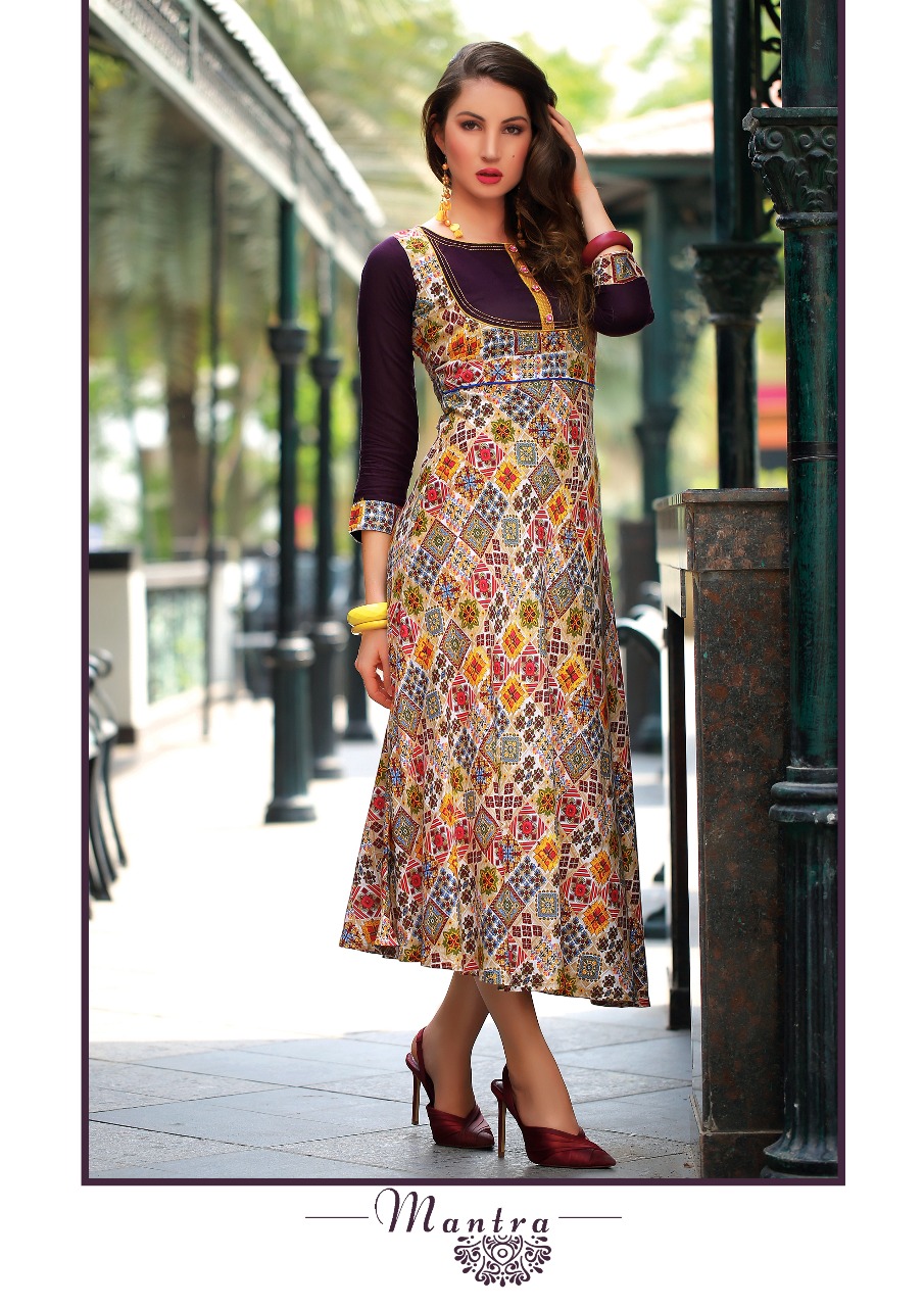 Mantra By Manisha Fashion 1031 To 1040 Series Beautiful Stylish Fancy Colorful Casual Wear & Ethnic Wear Heavy Rayon Printed Kurtis At Wholesale Price
